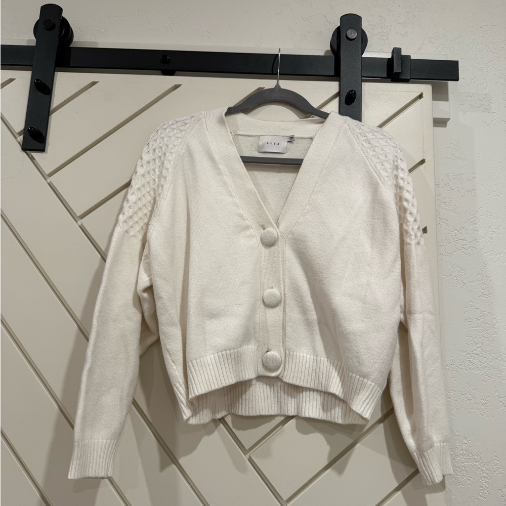 White Women's Cardigan Sweater